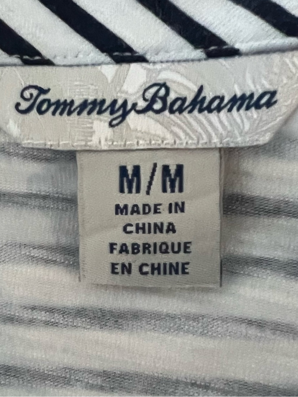 Tommy Bahama Navy White Striped Tropical Floral Cotton Dress Medium - Picture 6 of 12